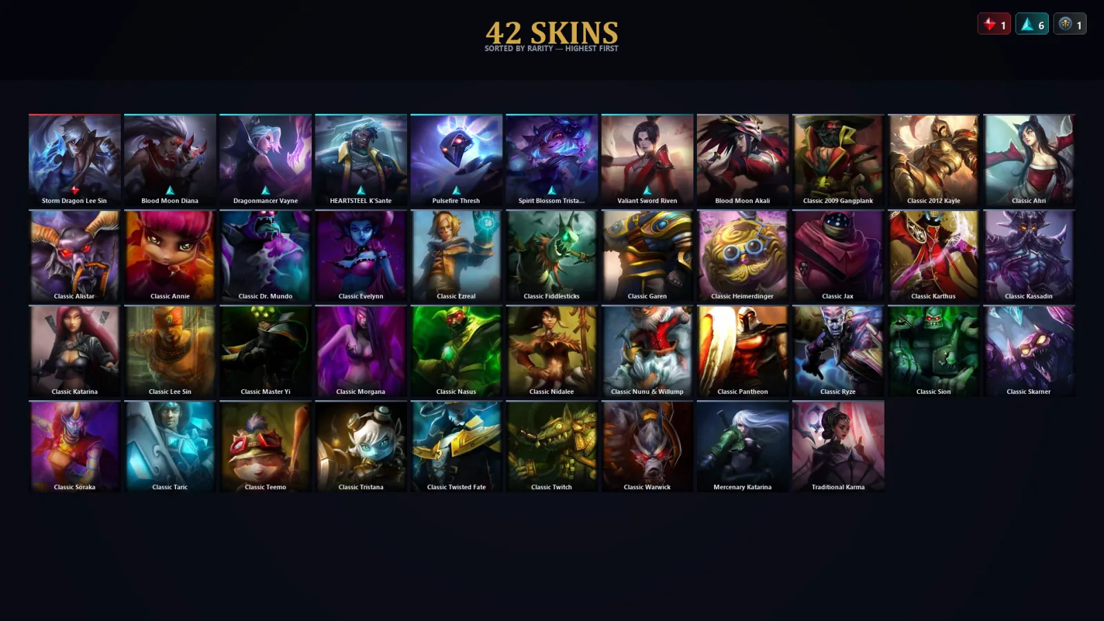 [LoL] | TR | Level 42 | 33 Champions | 42 Skins | 24,004 BE