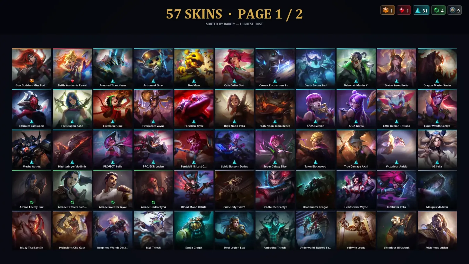 [LoL] | TR | Level 122 | Emerald I | 116 Champions | 57 Skins — LoL account