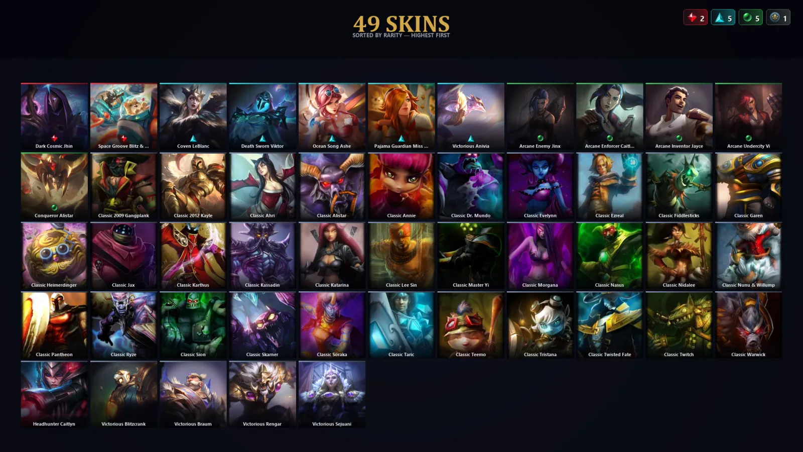 [LoL] | TR | Level 92 | Iron III | 85 Champions | 49 Skins | 51,107 BE