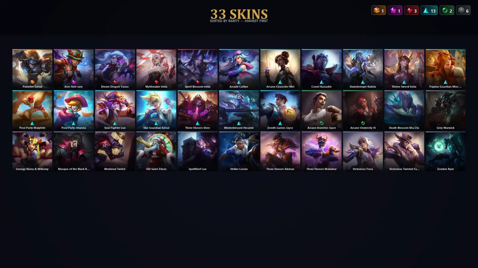 [LoL] | TR | Level 30 | Diamond IV | 138 Champions | 33 Skins