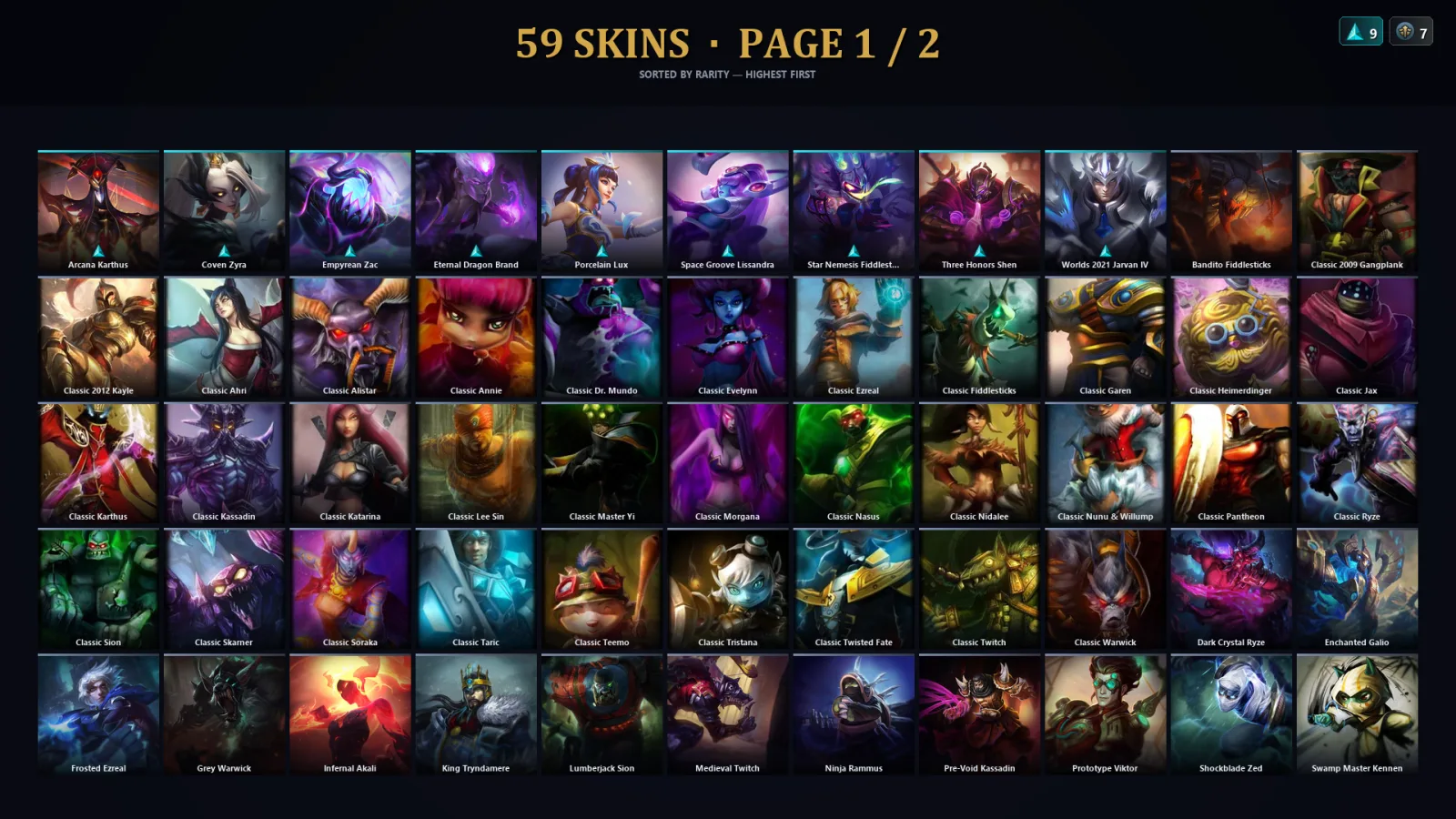 [LoL] | TR | Level 154 | 81 Champions | 59 Skins | 94,300 BE