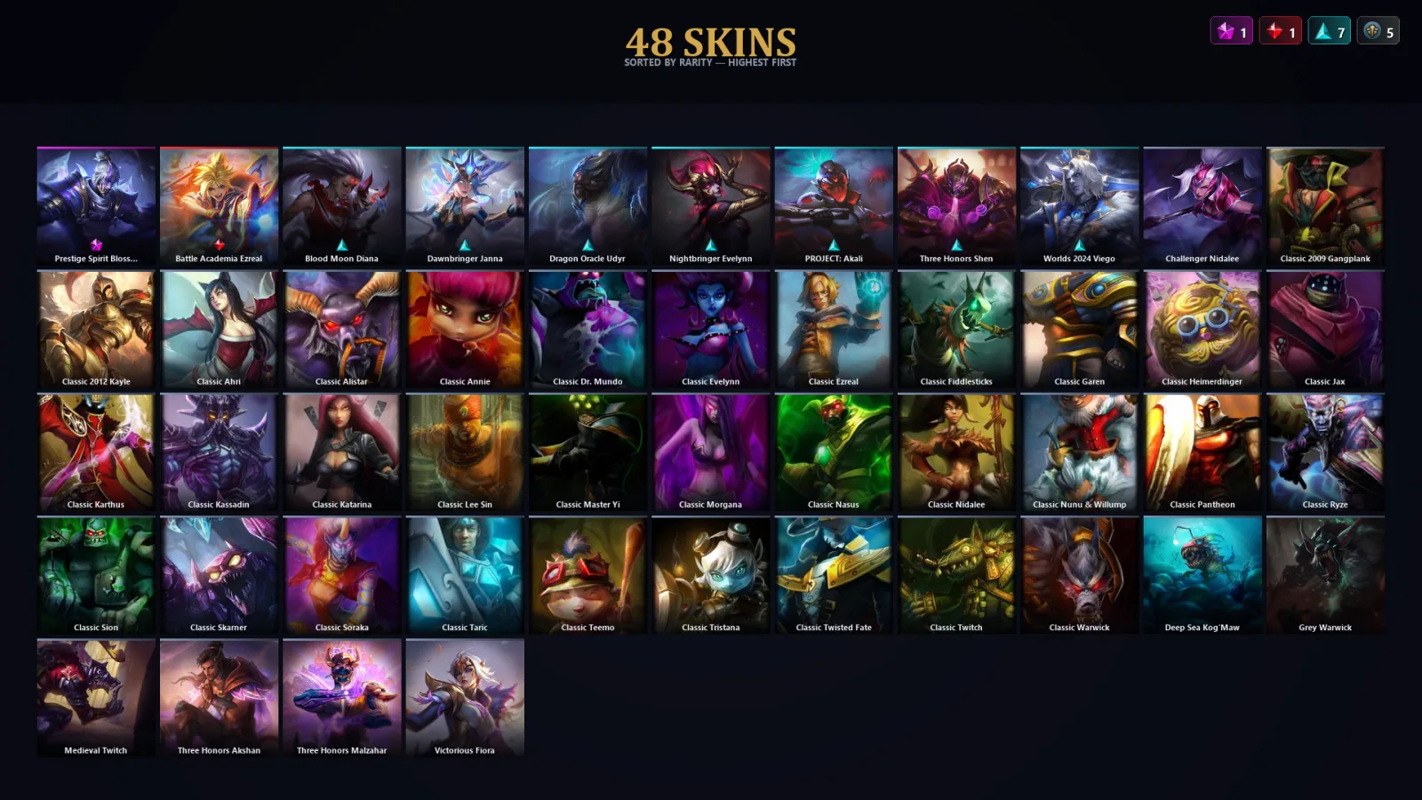 [LoL] | TR | Level 46 | Platinum I | 60 Champions | 16 Skins