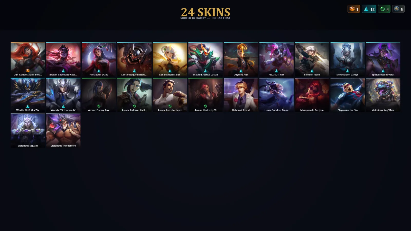 [LoL] | TR | Level 65 | Diamond I | 83 Champions | 24 Skins