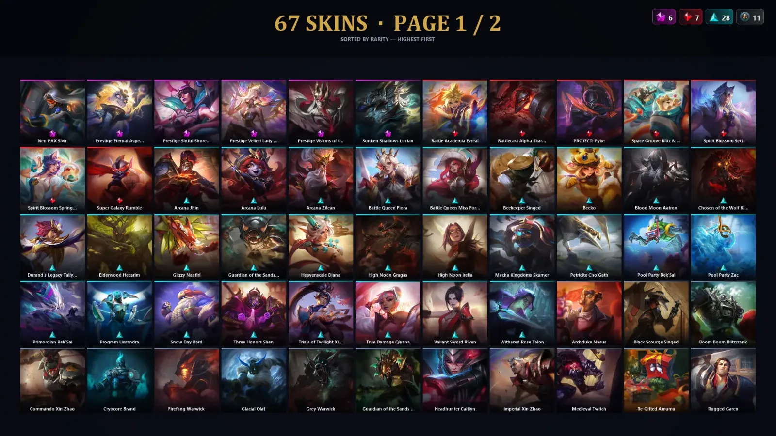 [LoL] | TR | Level 30 | Challenger | 138 Champions | 67 Skins — LoL account