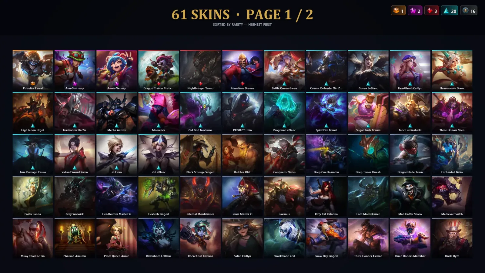 [LoL] | TR | Level 30 | Master | 154 Champions | 61 Skins — LoL account