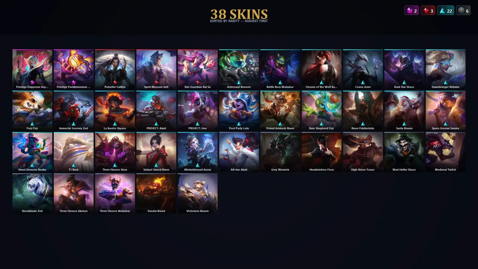 [LoL] | TR | Level 86 | Platinum IV | 140 Champions | 38 Skins — LoL account