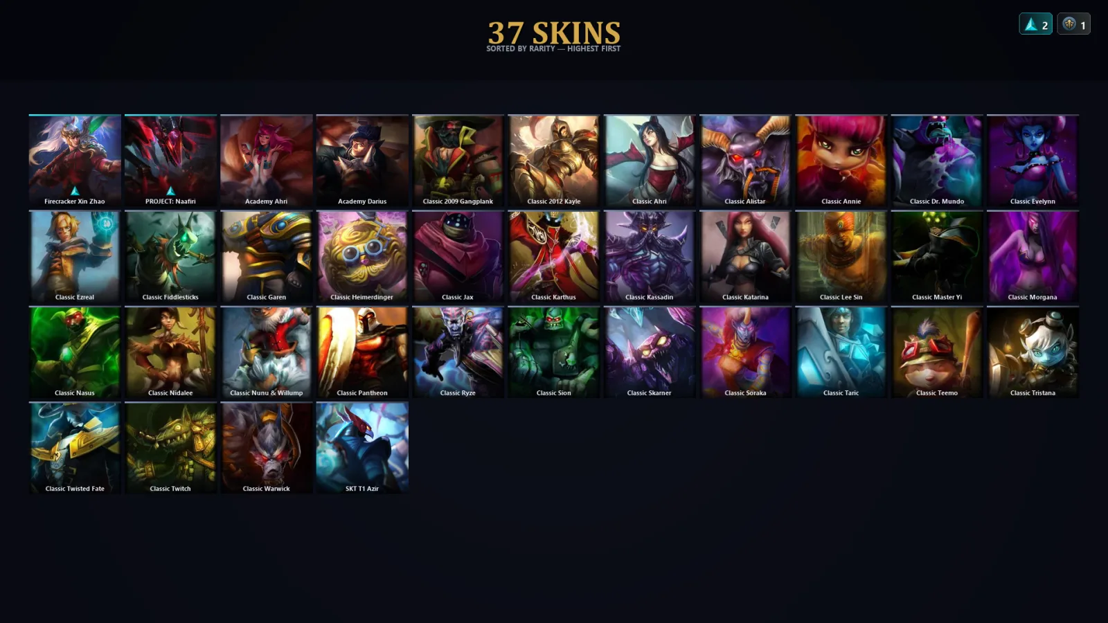 [LoL] | TR | Level 30 | 35 Champions | 37 Skins | 14,990 BE