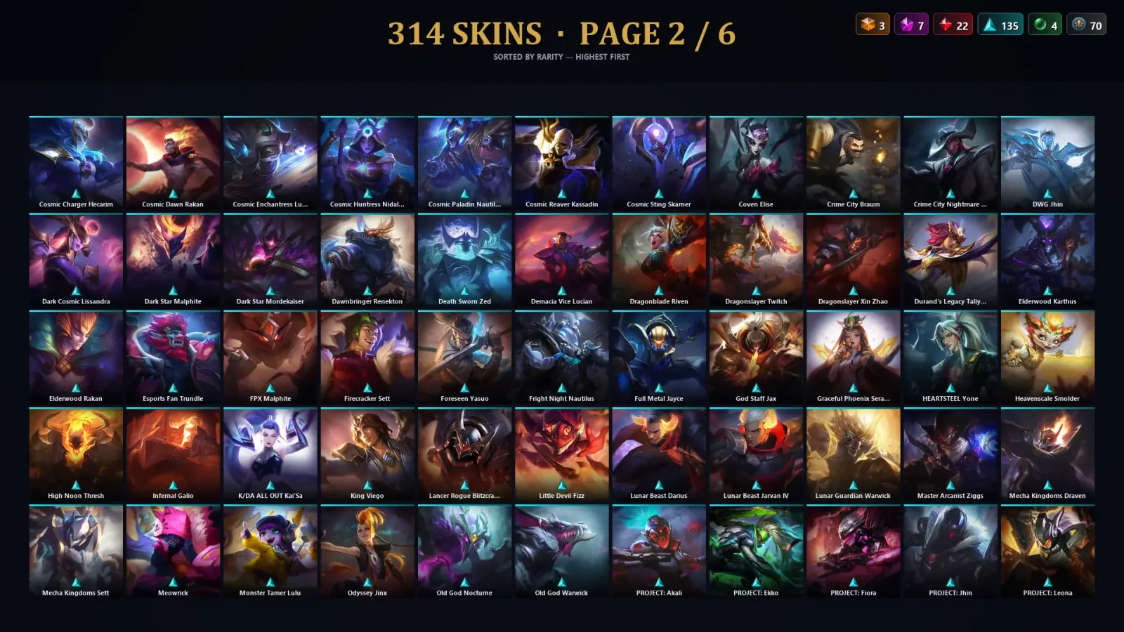 [LoL] | TR | Level 427 | Platinum IV | 172 Champions | 314 Skins | 15,115 BE — LoL account