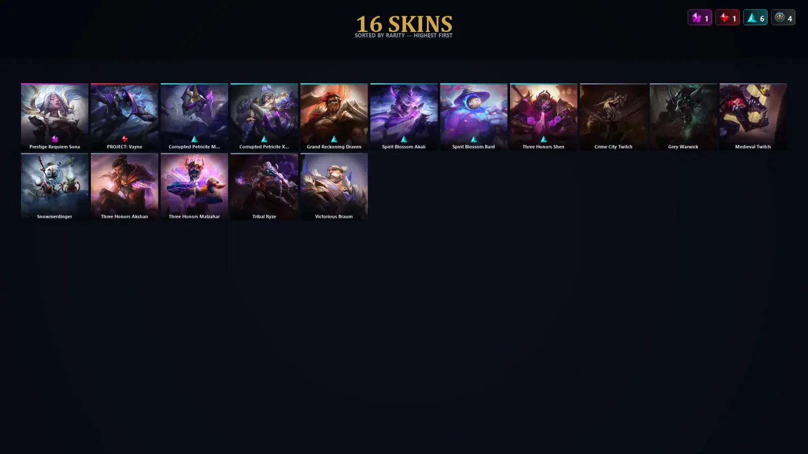 [LoL] | TR | Level 30 | Challenger | 96 Champions | 16 Skins | 19,522 BE — LoL account