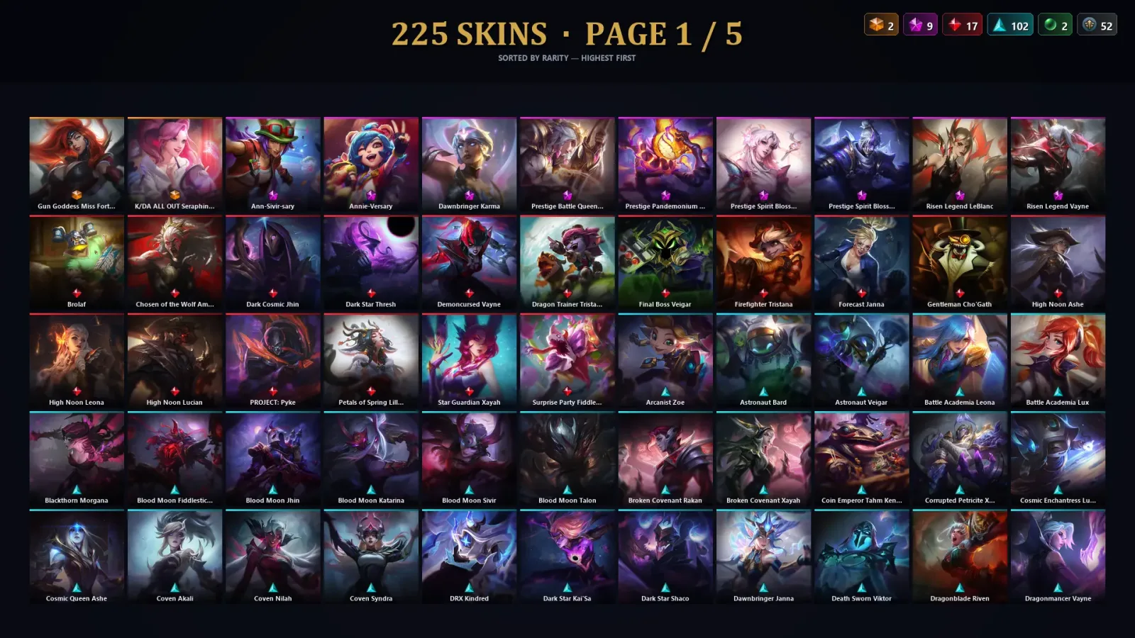 [LoL] | TR | Level 329 | Emerald I | 172 Champions | 225 Skins | 15,853 BE — LoL account