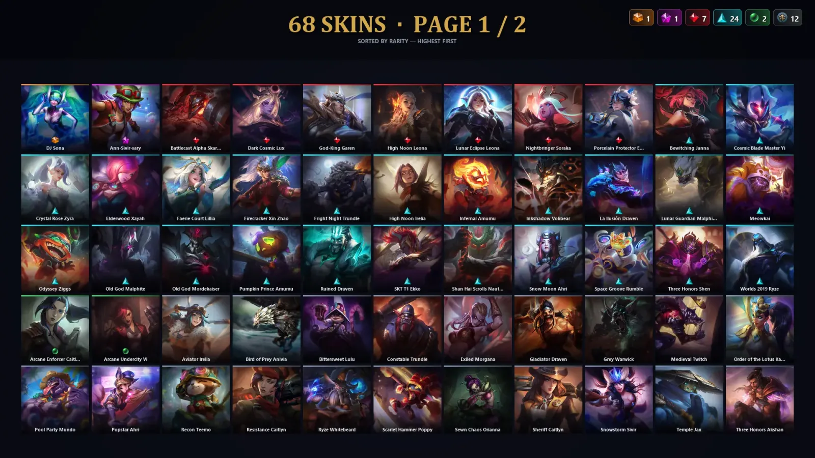 [LoL] | TR | Level 30 | Master | 125 Champions | 68 Skins | 36,516 BE