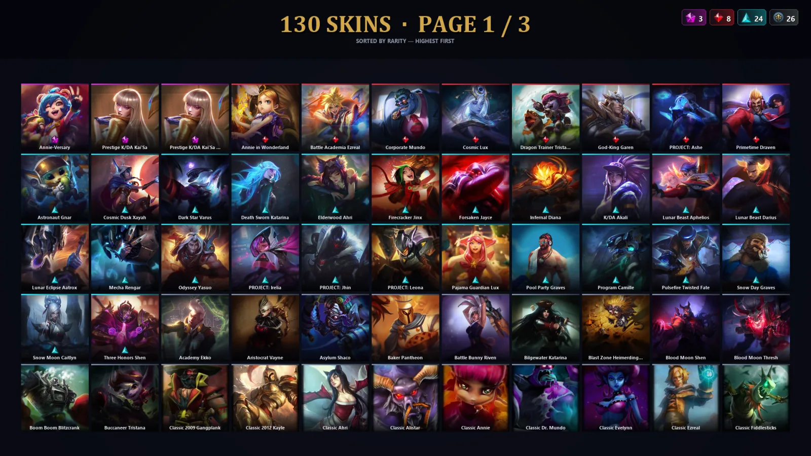 [LoL] | TR | Level 236 | Platinum IV | 168 Champions | 98 Skins
