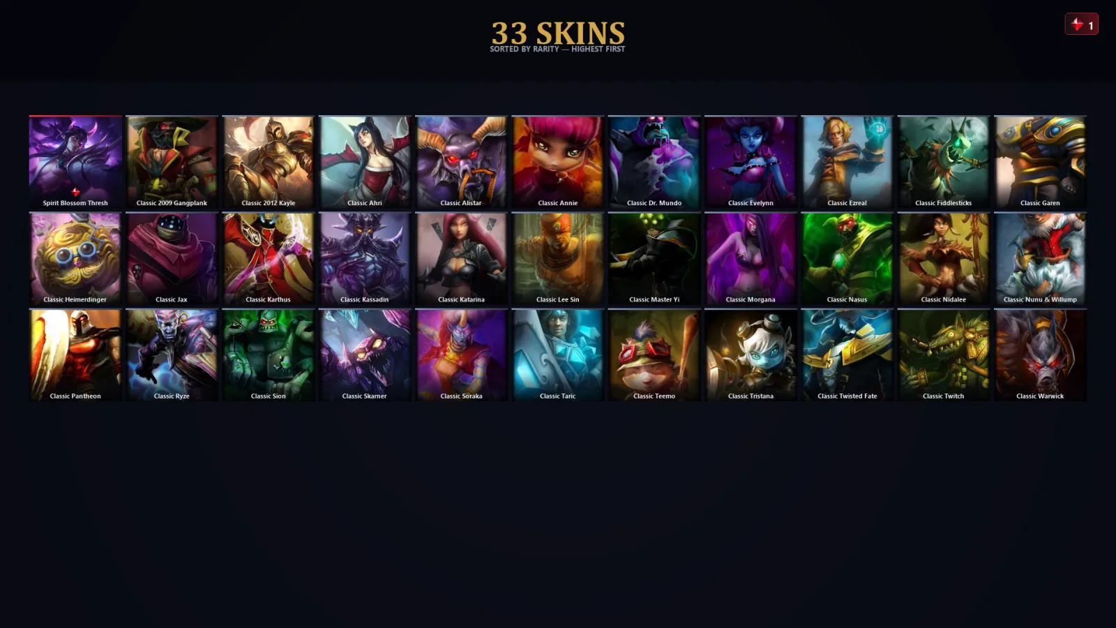 [LoL] | EUW | Level 31 | 27 Champions | 1 Skins