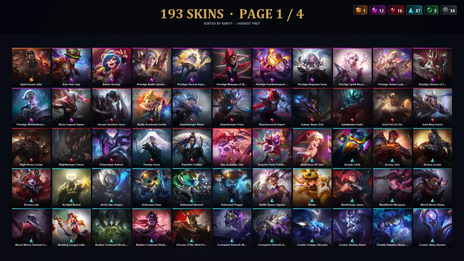 [LoL] | TR | Level 308 | Emerald III | 172 Champions | 193 Skins — LoL account