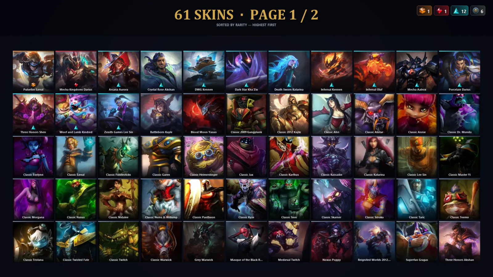 [LoL] | TR | Level 73 | Emerald III | 115 Champions | 61 Skins | 12,697 BE