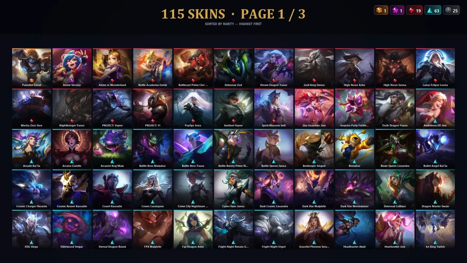 [LoL] | TR | Level 271 | Emerald IV | 155 Champions | 115 Skins — LoL account