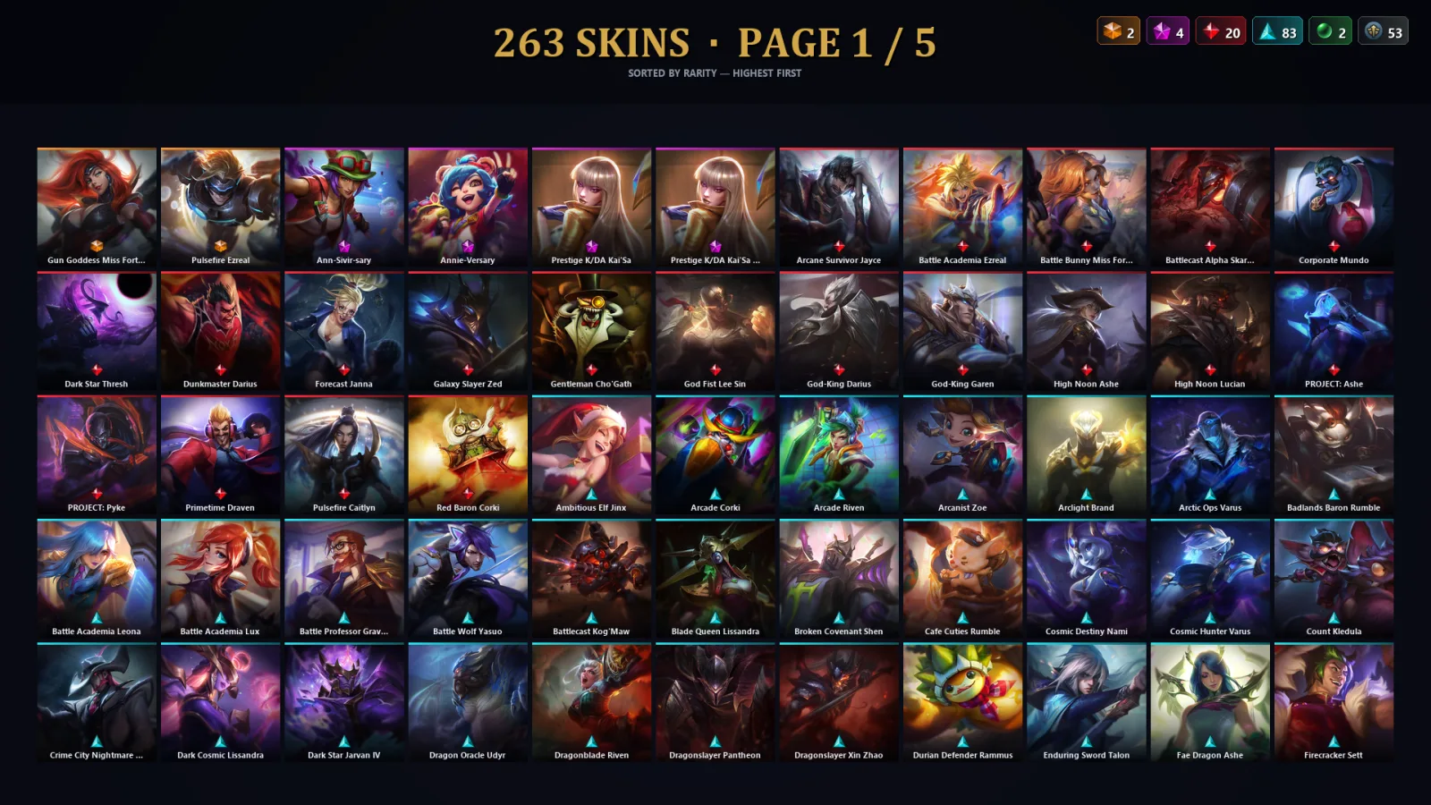 [LoL] | EUW | Level 364 | 173 Champions | 231 Skins | 221,247 BE