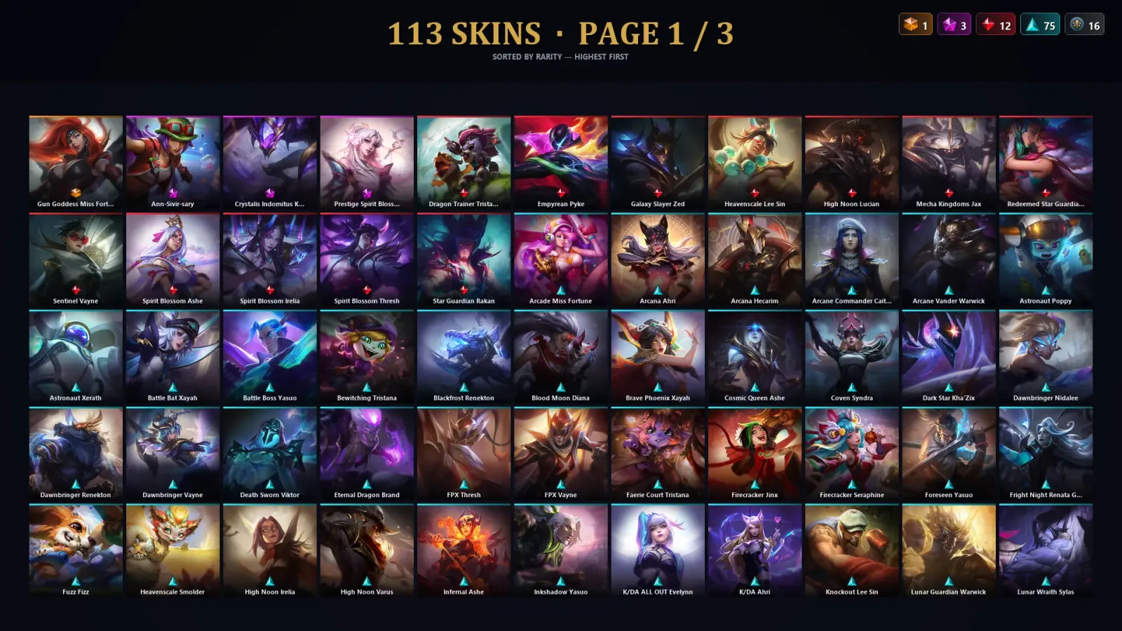 [LoL] | TR | Level 191 | Emerald IV | 173 Champions | 113 Skins | 54,002 BE