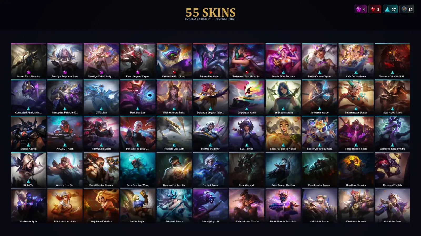 [LoL] | TR | Level 118 | Diamond I | 134 Champions | 55 Skins — LoL account