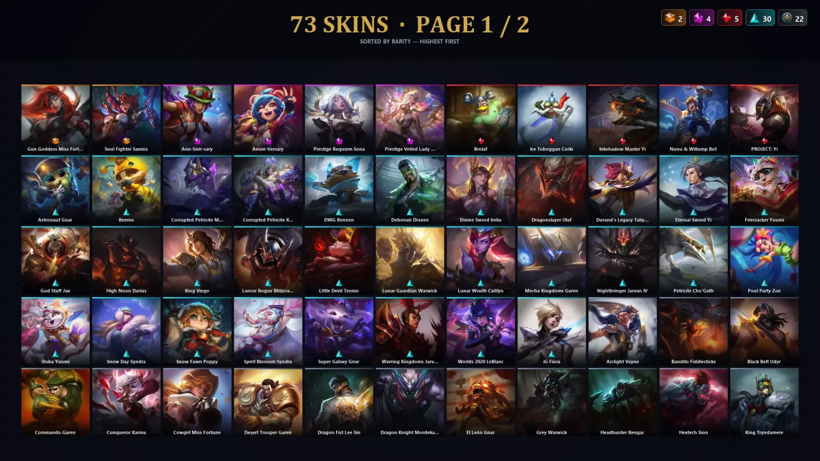 [LoL] | TR | Level 305 | Gold II | 172 Champions | 73 Skins | 13,820 BE — LoL account