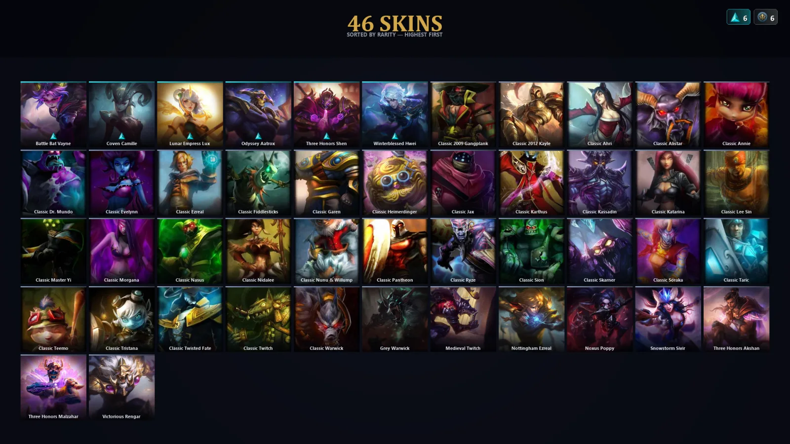 [LoL] | EUW | Level 62 | Emerald IV | 46 Champions | 46 Skins | 33,786 BE