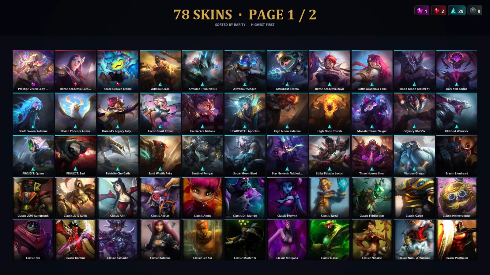 [LoL] | TR | Level 45 | Bronze II | 73 Champions | 78 Skins | 29,338 BE