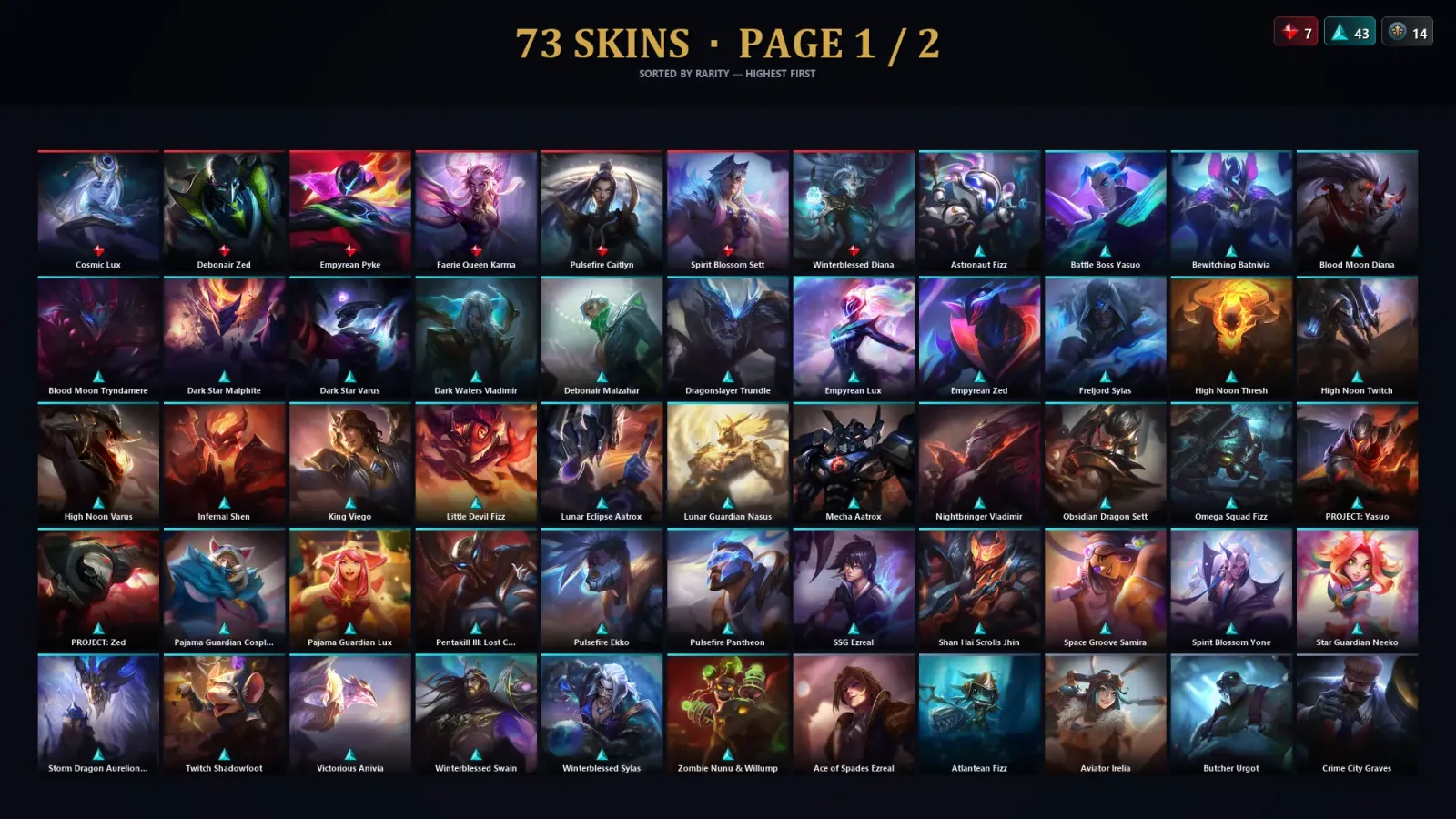 [LoL] | TR | Level 129 | Platinum III | 109 Champions | 73 Skins | 37,452 BE — LoL account