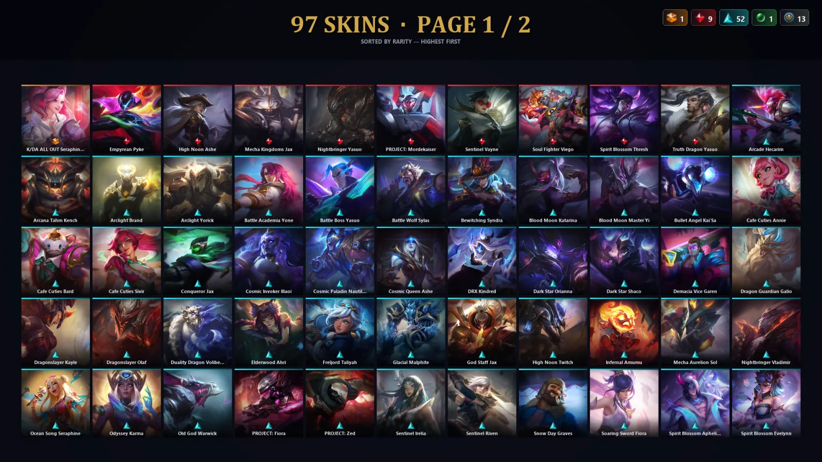 [LoL] | TR | Level 259 | Bronze I | 157 Champions | 97 Skins | 21,279 BE — Bronze League of Legends