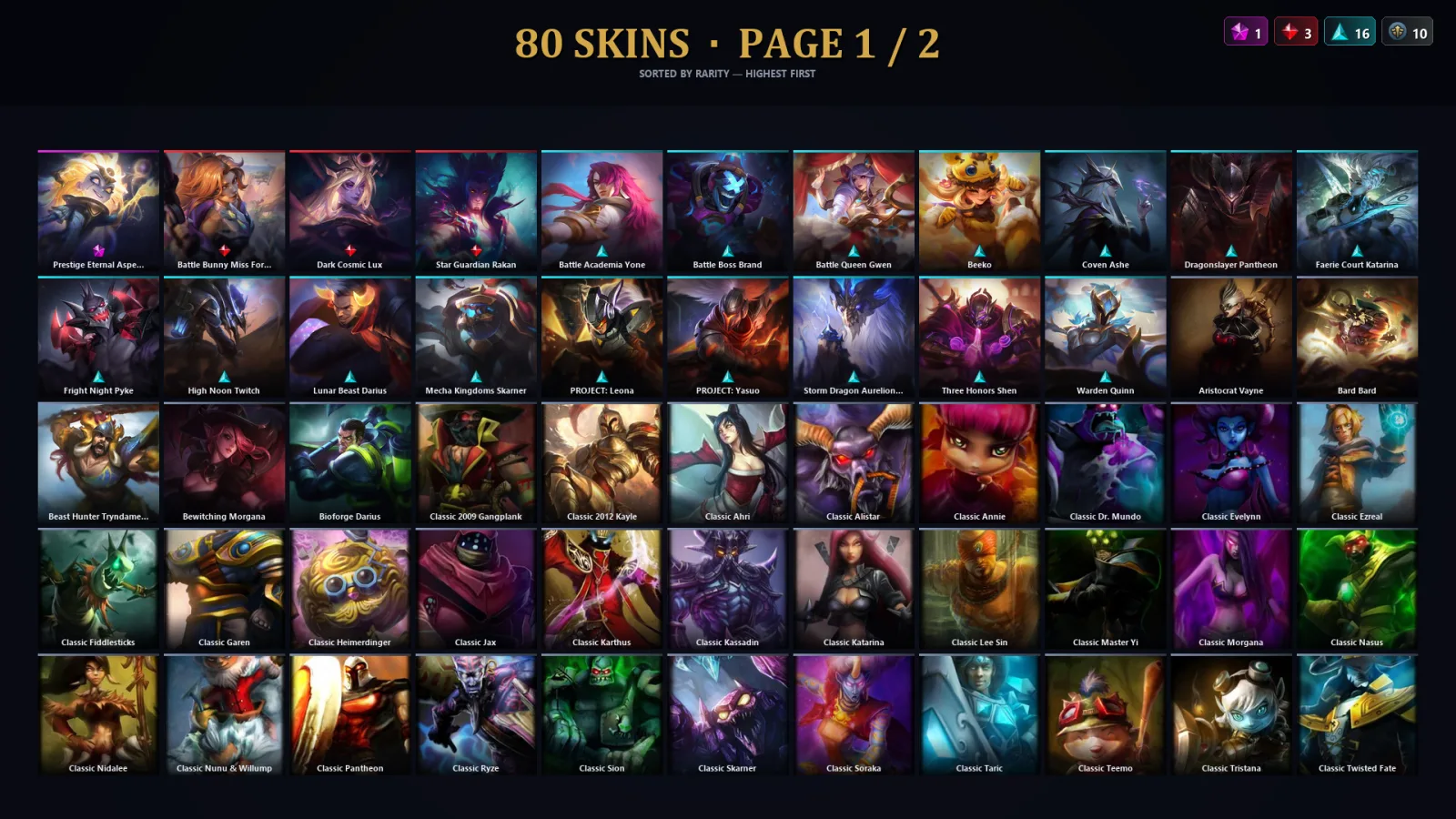 [LoL] | TR | Level 163 | Emerald IV | 150 Champions | 80 Skins