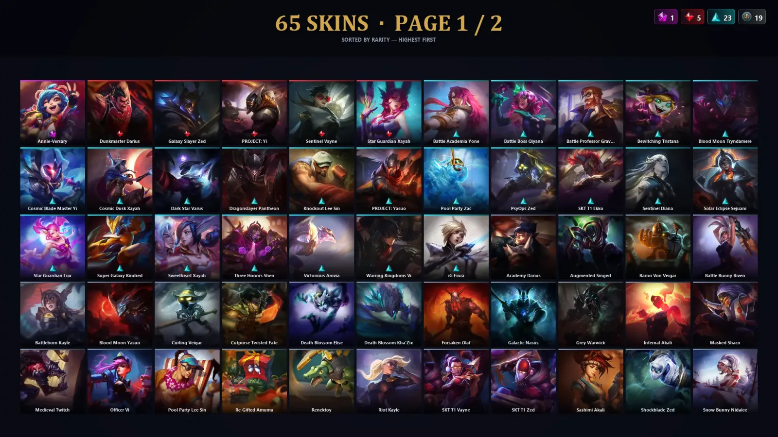 [LoL] | TR | Level 256 | Gold III | 93 Champions | 65 Skins | 83,032 BE — LoL account