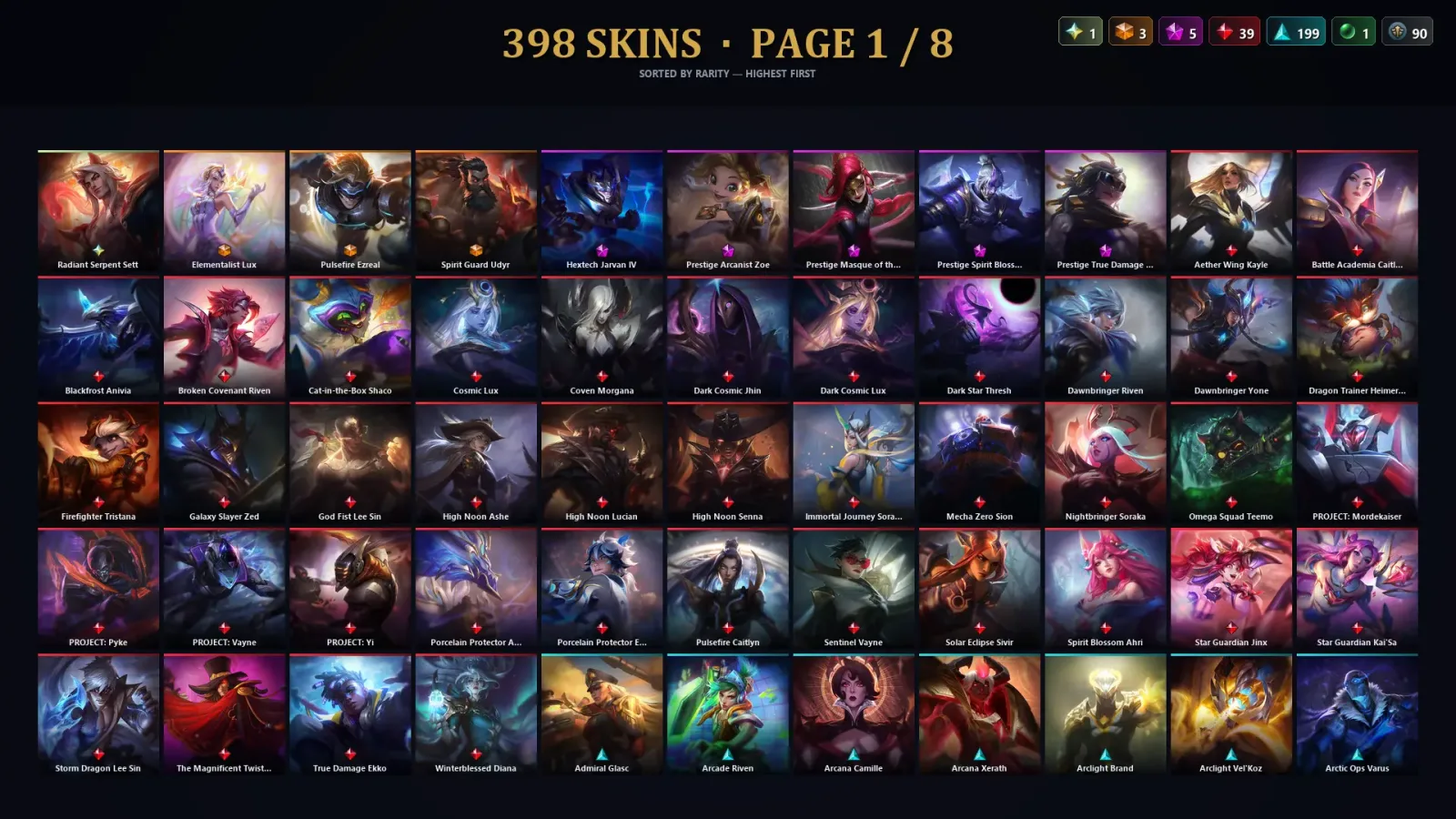 [LoL] | EUW | Level 430 | 168 Champions | 398 Skins | 21,450 BE