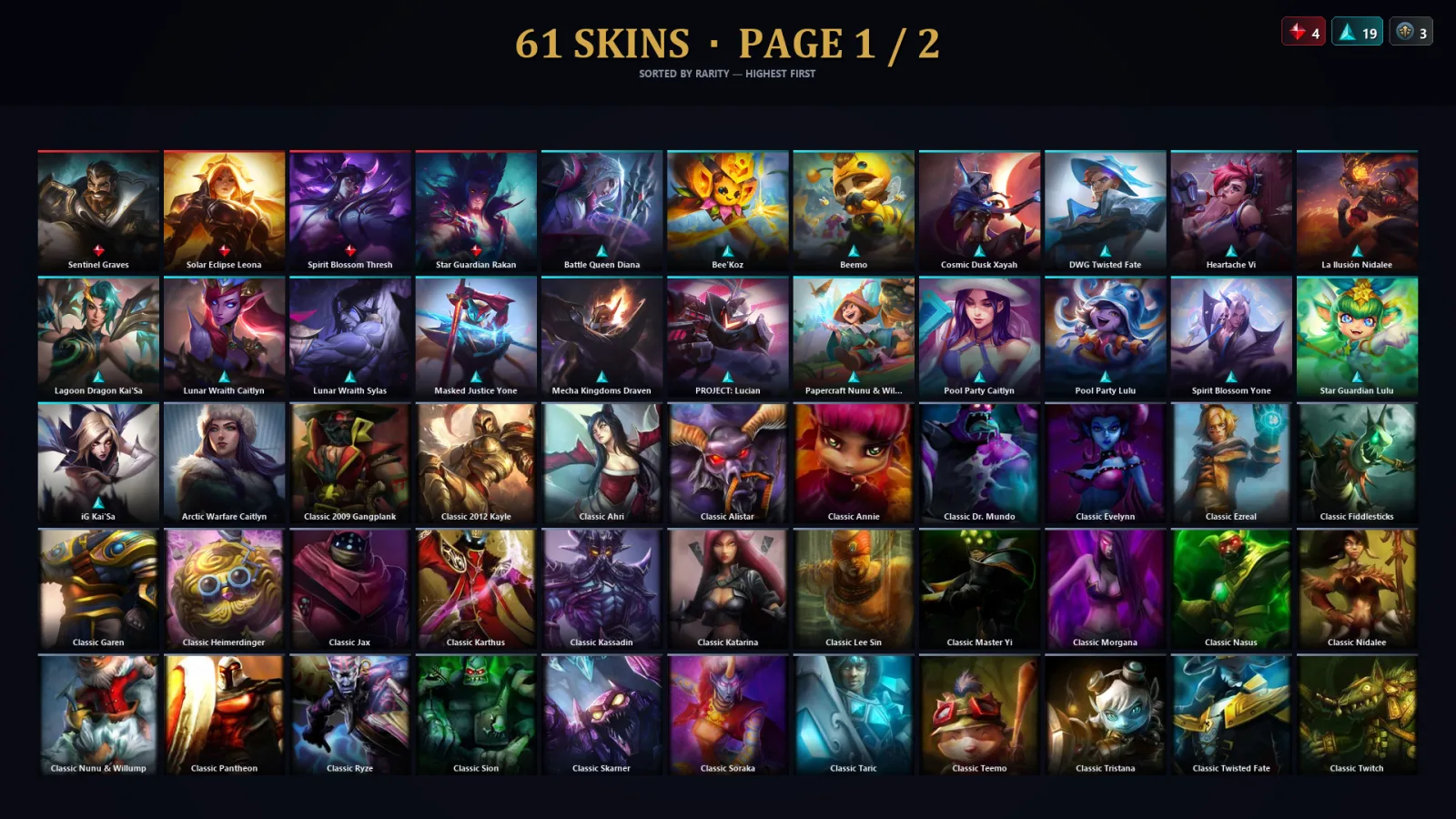 [LoL] | TR | Level 58 | Platinum IV | 67 Champions | 61 Skins