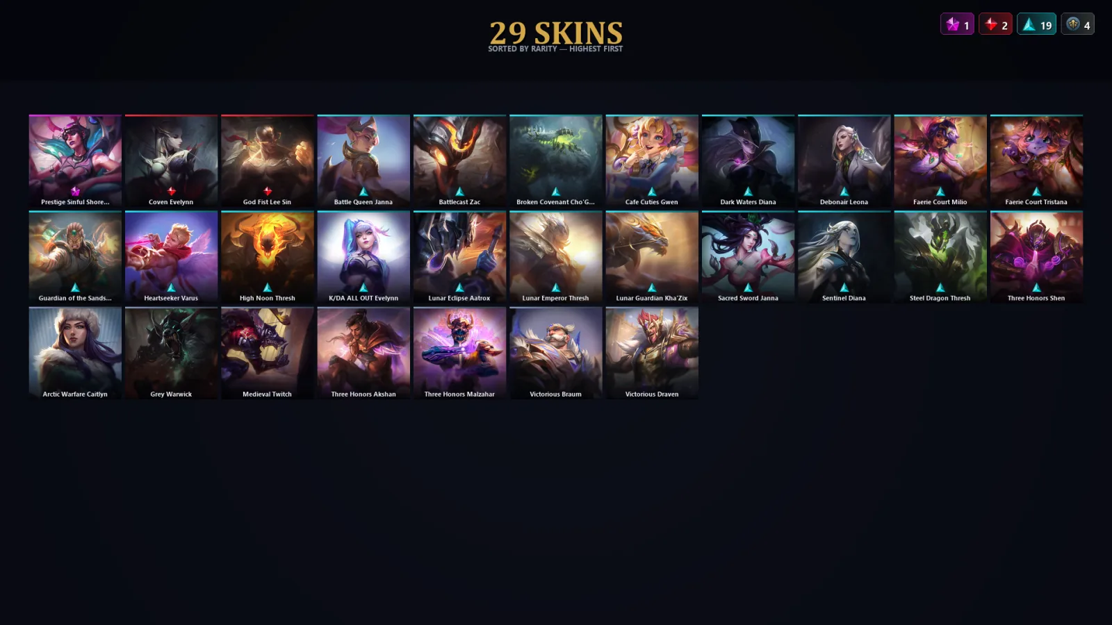 [LoL] | TR | Level 58 | Emerald IV | 100 Champions | 29 Skins — LoL account