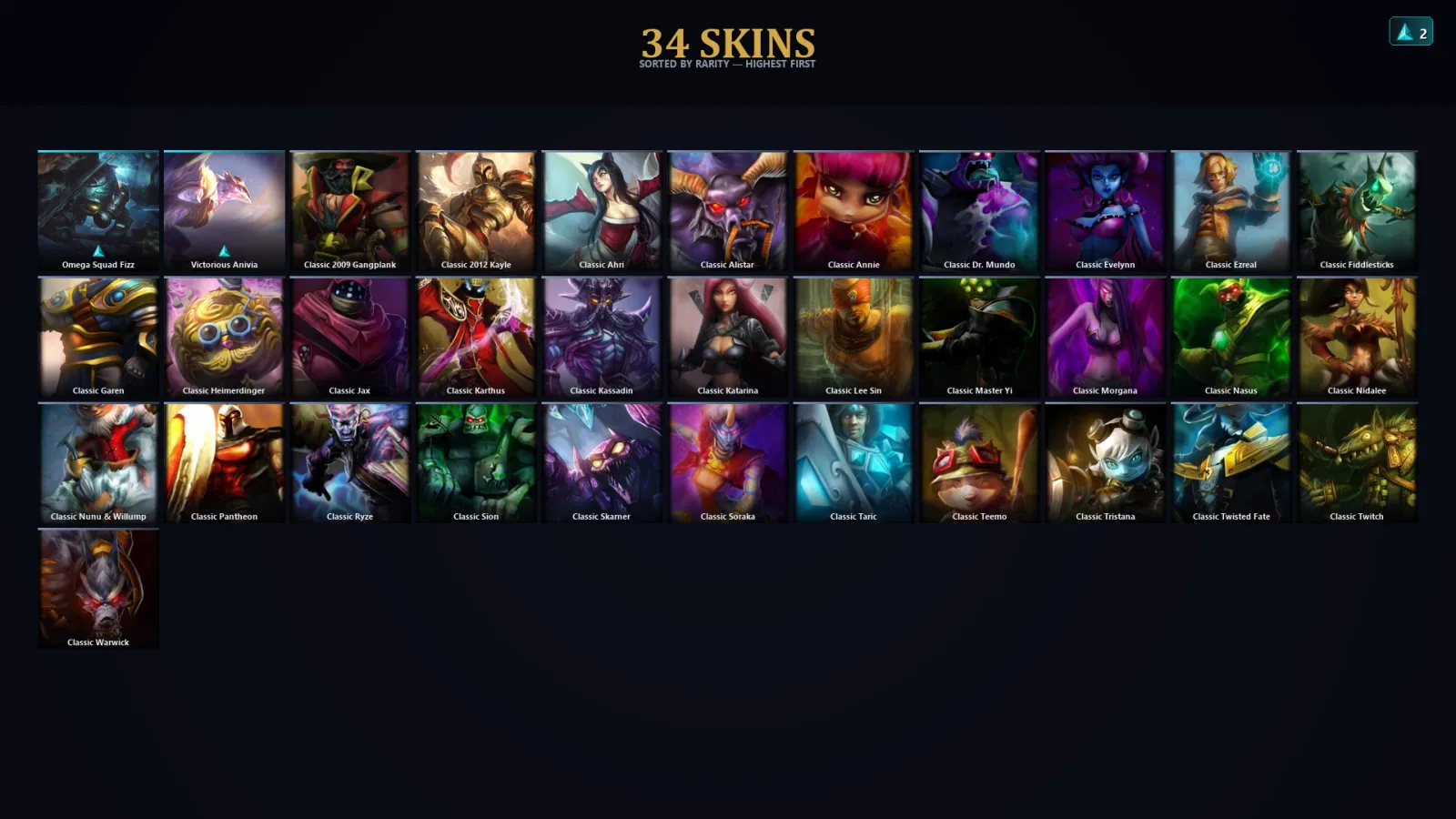 [LoL] | TR | Level 35 | 42 Champions | 34 Skins