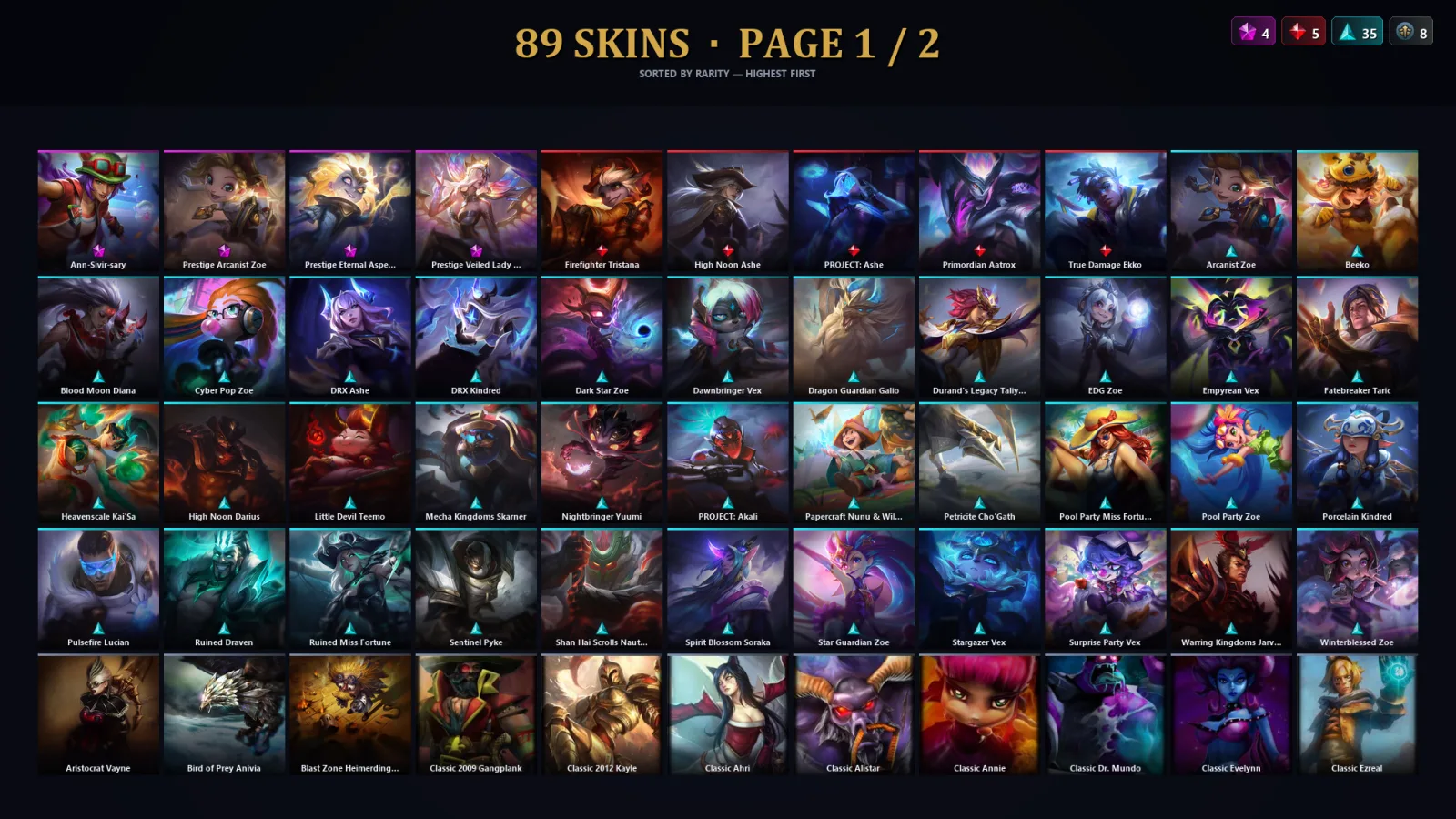 [LoL] | TR | Level 116 | Bronze III | 129 Champions | 89 Skins | 18,572 BE