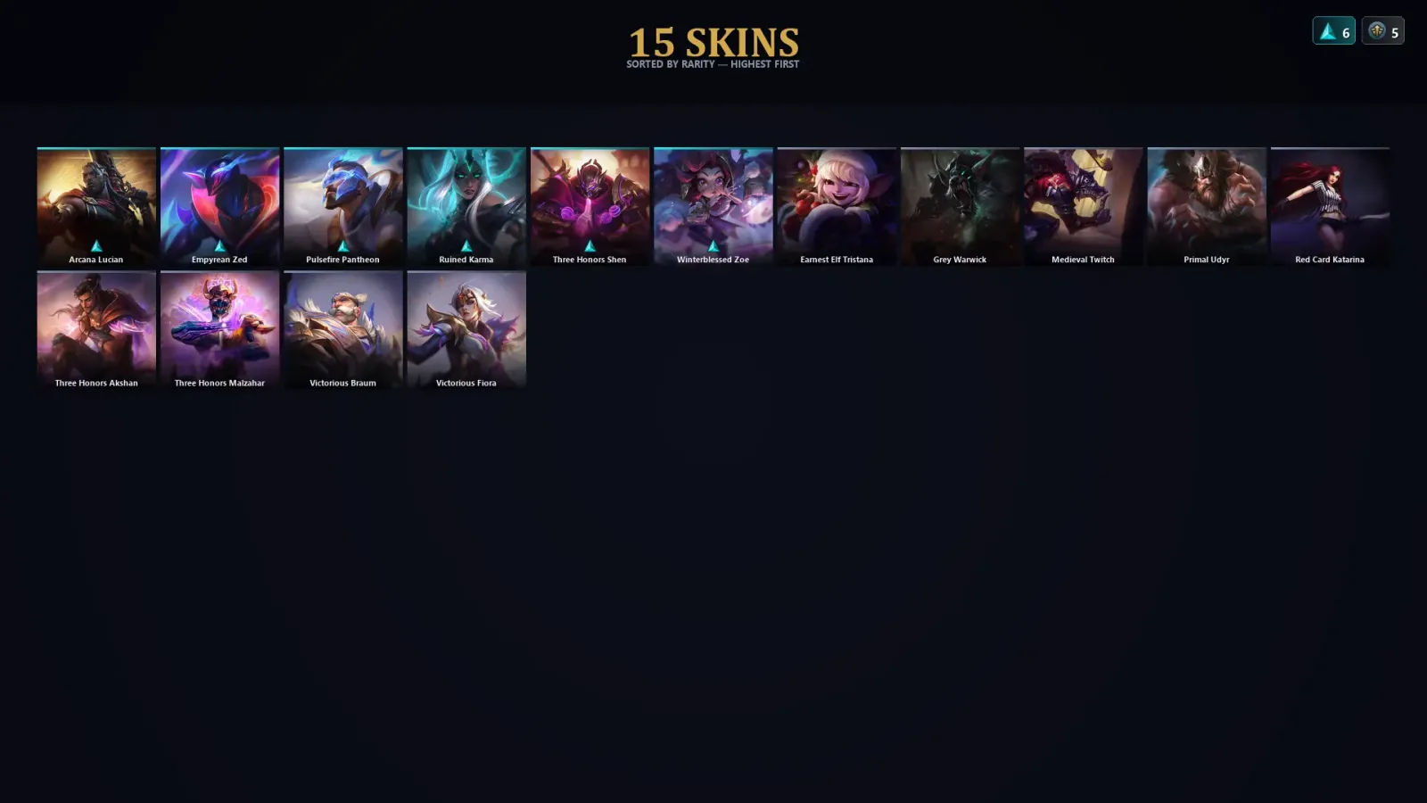 [LoL] | EUW | Level 65 | Diamond III | 85 Champions | 15 Skins | 36,522 BE