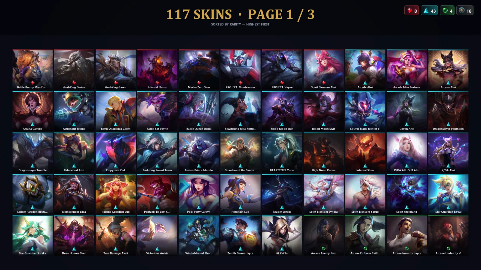 [LoL] | EUW | Level 184 | Gold II | 124 Champions | 117 Skins | 40,087 BE