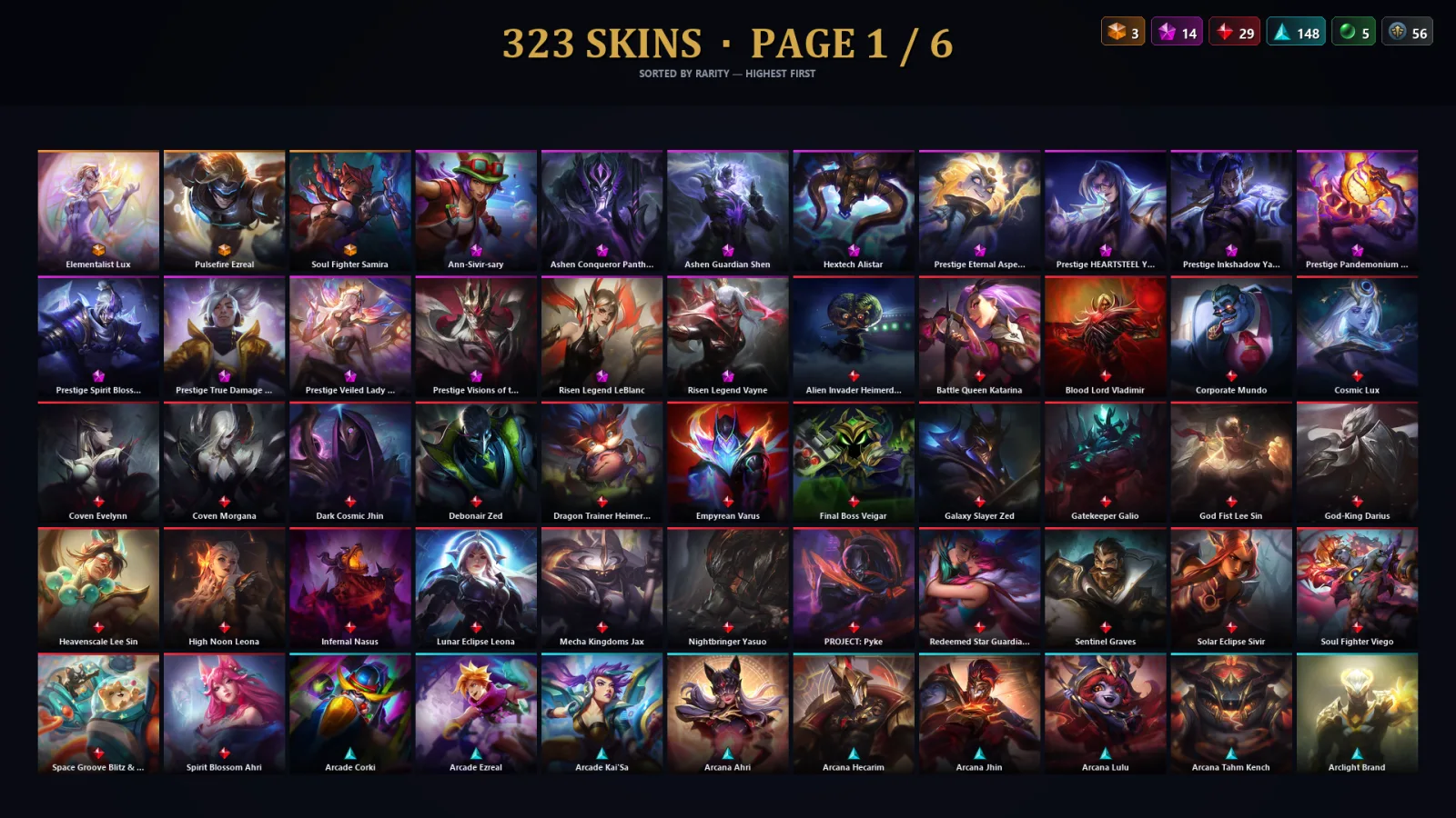 [LoL] | TR | Level 30 | Master | 173 Champions | 323 Skins | 87,694 BE