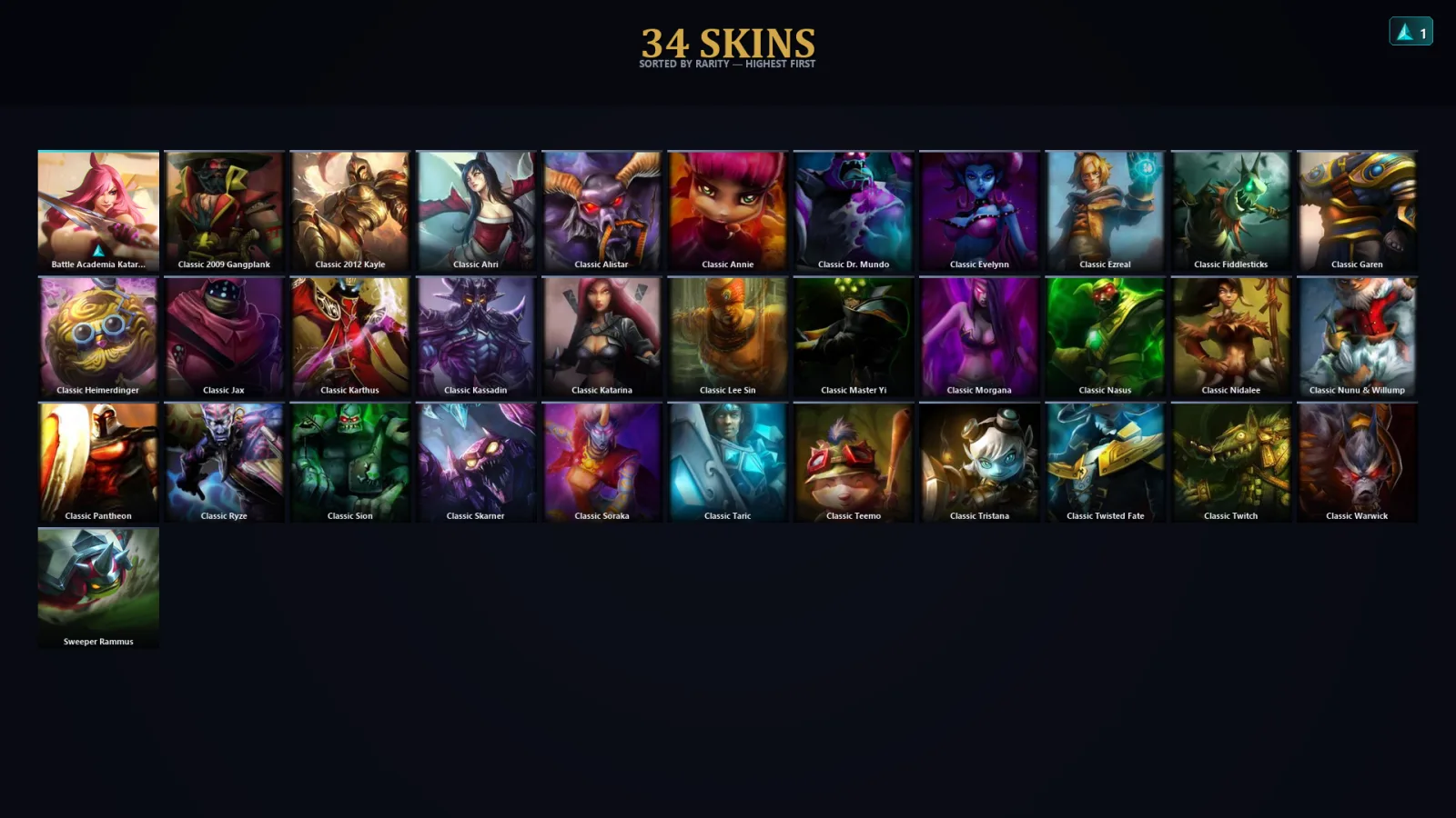 [LoL] | EUW | Level 31 | 21 Champions | 34 Skins