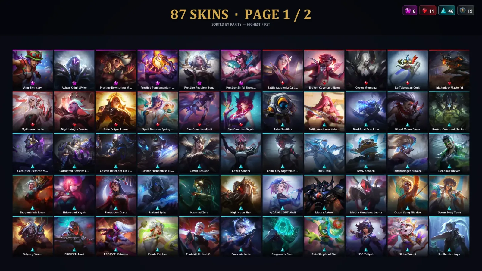 [LoL] | TR | Level 30 | Master | 152 Champions | 87 Skins | 34,464 BE