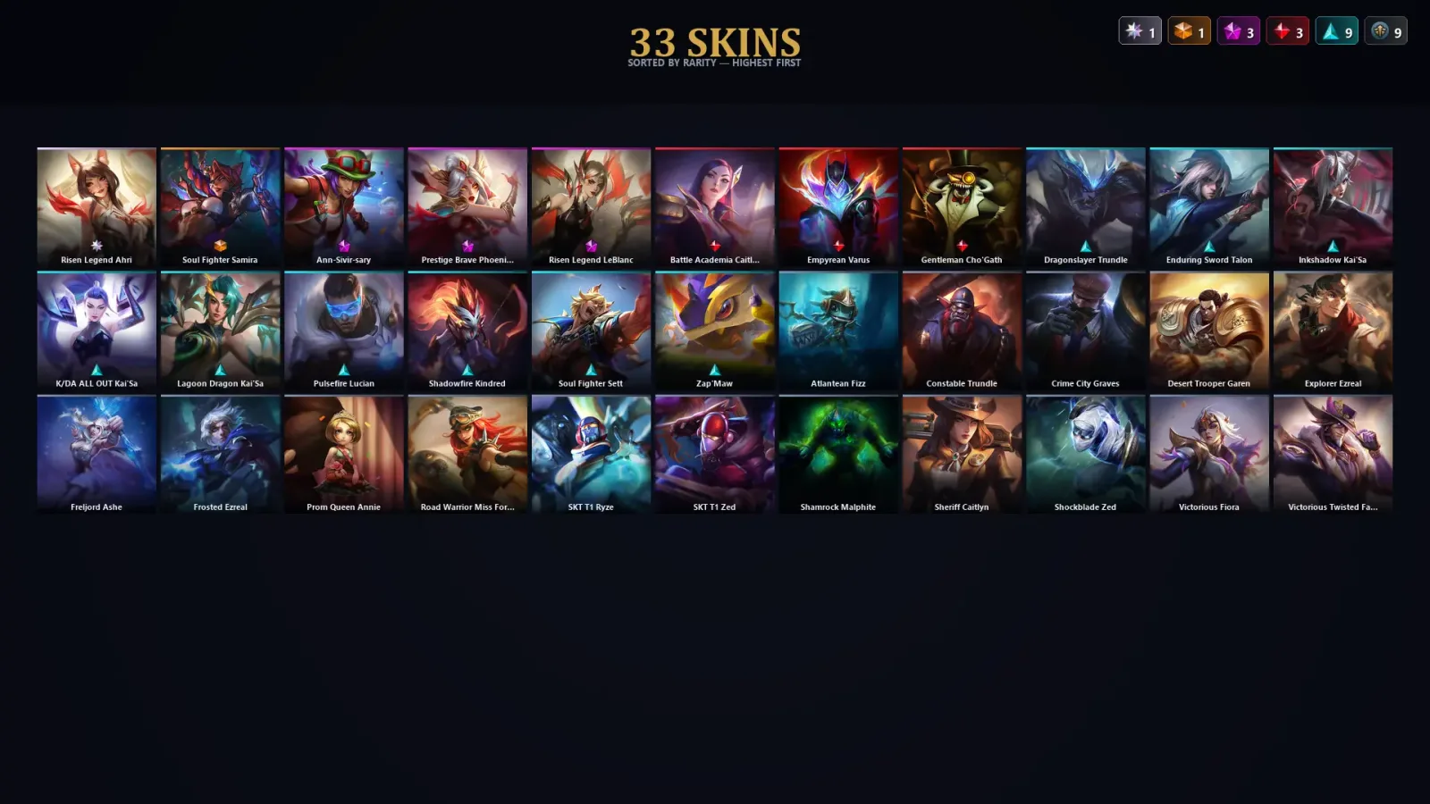 [LoL] | TR | Level 107 | Diamond IV | 106 Champions | 33 Skins | 27,273 BE — LoL account