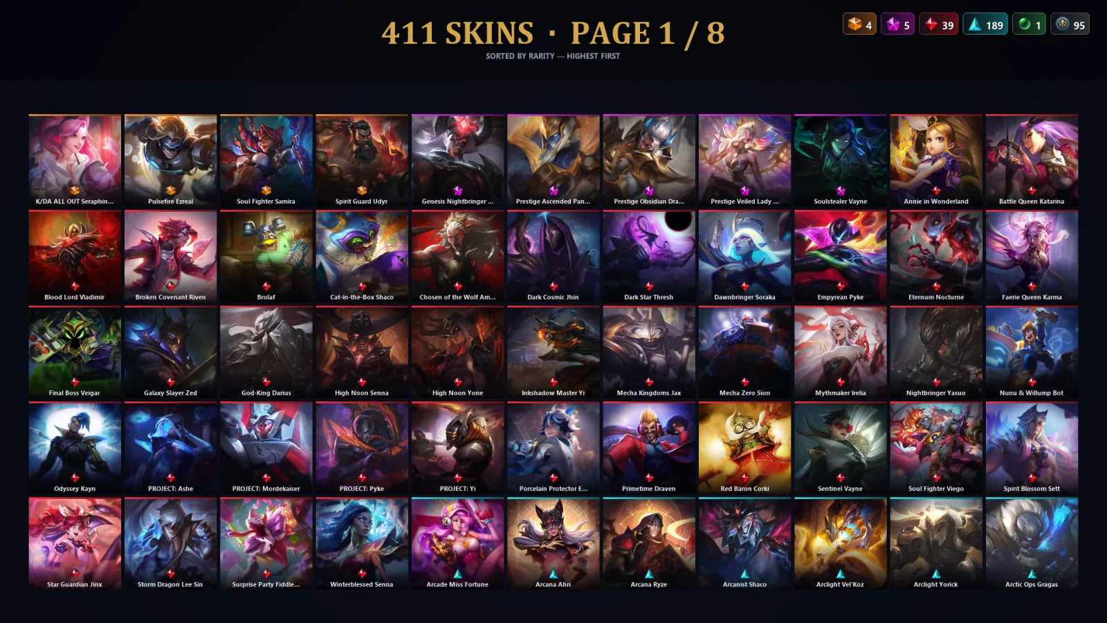 [LoL] | EUW | Level 294 | Emerald I | 173 Champions | 411 Skins | 75,969 BE — Soul Fighter Naafiri
