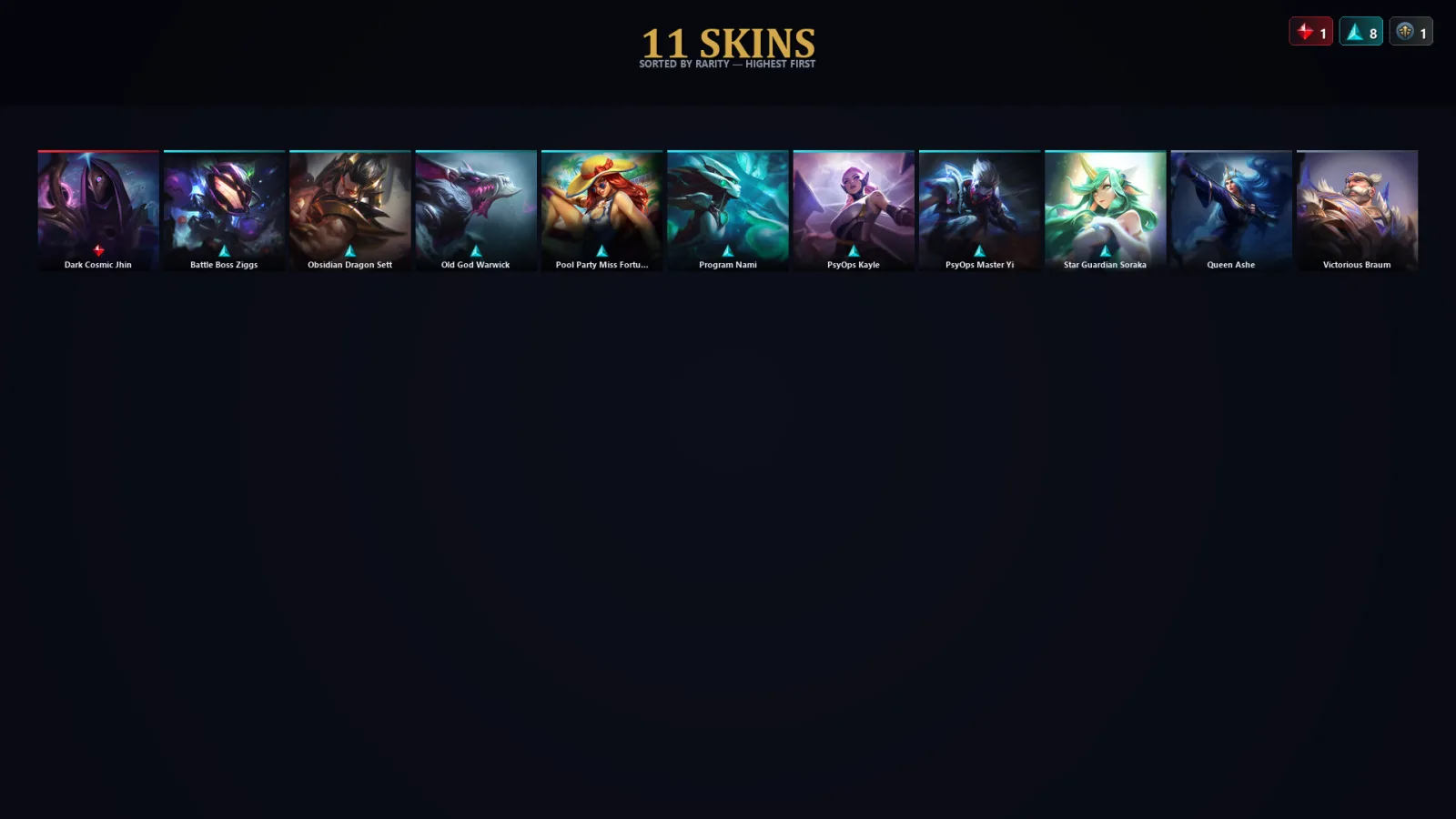 [LoL] | TR | Level 51 | Gold I | 58 Champions | 11 Skins | 10,471 BE