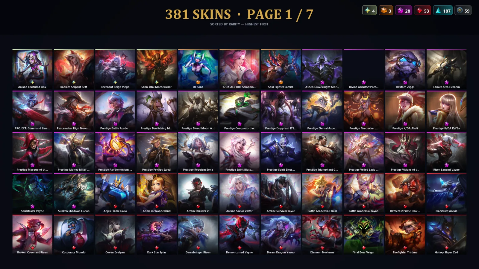 [LoL] | NA | Level 121 | 167 Champions | 349 Skins | 21,973 BE