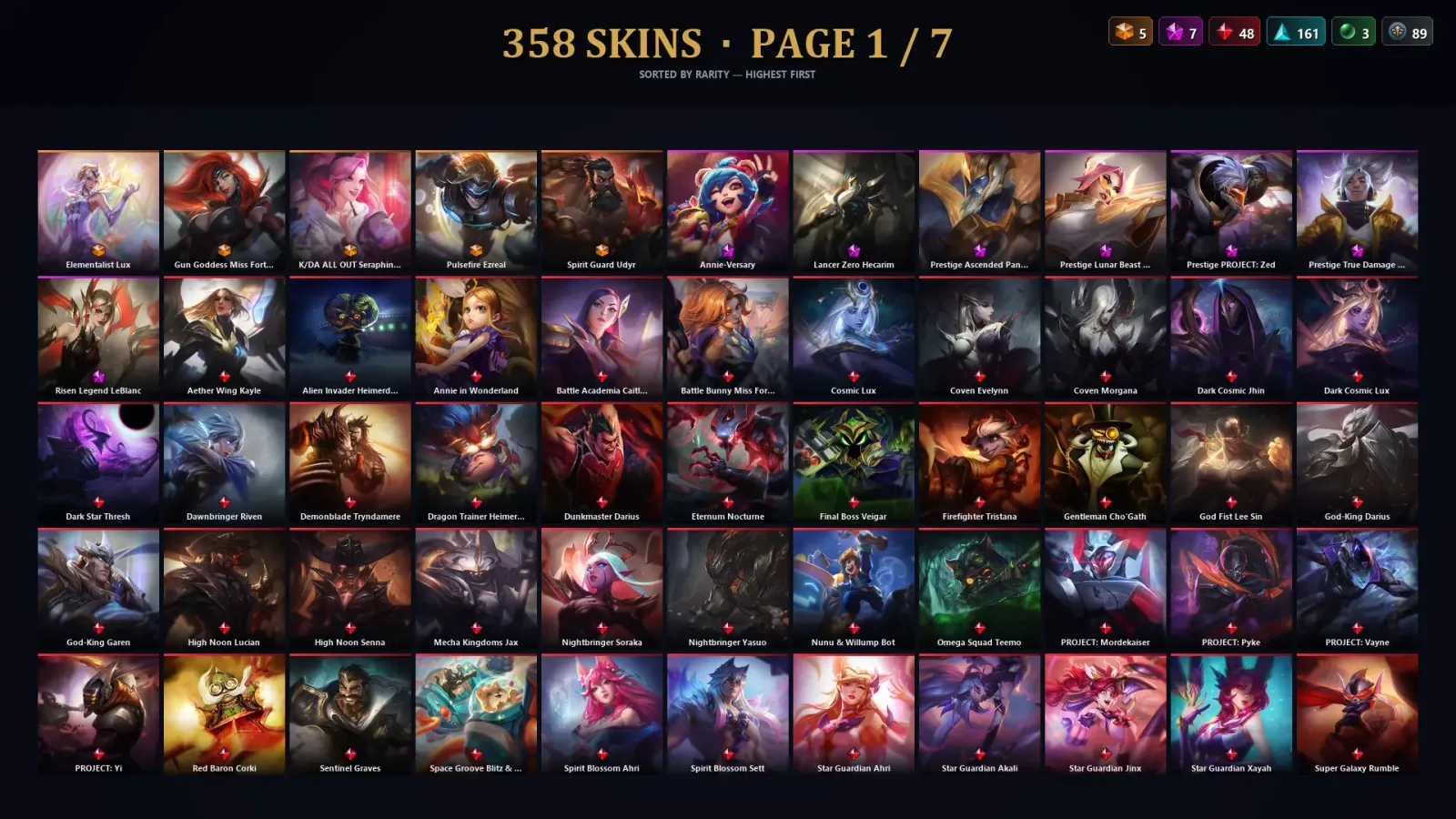 [LoL] | EUW | Level 422 | 150 Champions | 358 Skins — LoL account