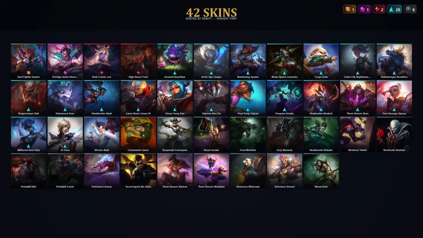 [LoL] | EUW | Level 30 | Master | 118 Champions | 42 Skins | 20,975 BE
