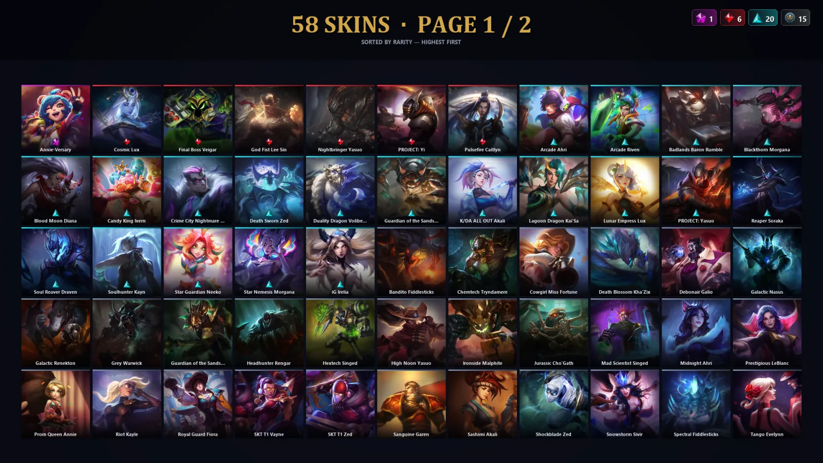 [LoL] | TR | Level 171 | Bronze II | 164 Champions | 58 Skins