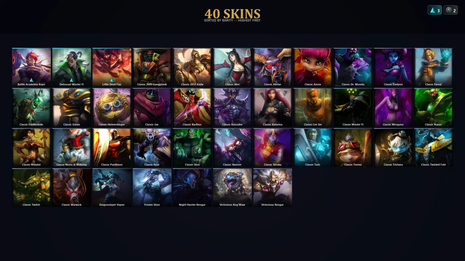 [LoL] | EUW | Level 42 | Gold III | 60 Champions | 40 Skins