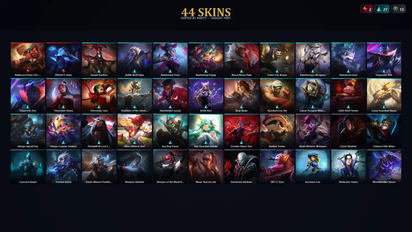 [LoL] | TR | Level 61 | 135 Champions | 44 Skins