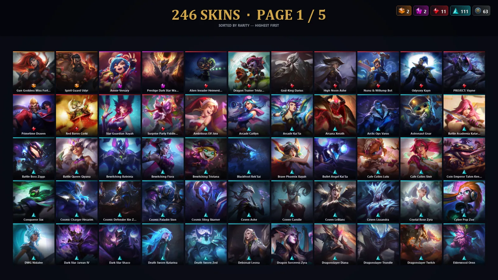 [LoL] | NA | Level 396 | 173 Champions | 214 Skins | 17,484 BE